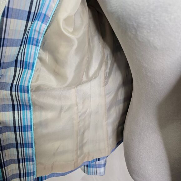 Tommy Hilfiger Blue Plaid The Tommy Blazer Jacket Size Small - Picture 7 of 14